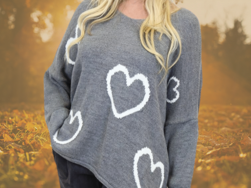 Image of Marina Heart Knit Jumper | Autumn Knitwear