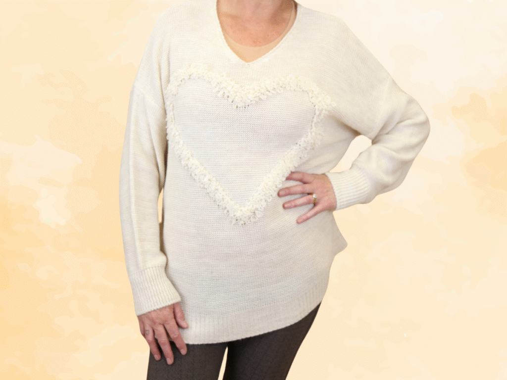 Image of Textured Heart Knitted Jumper | Women's Knitwear
