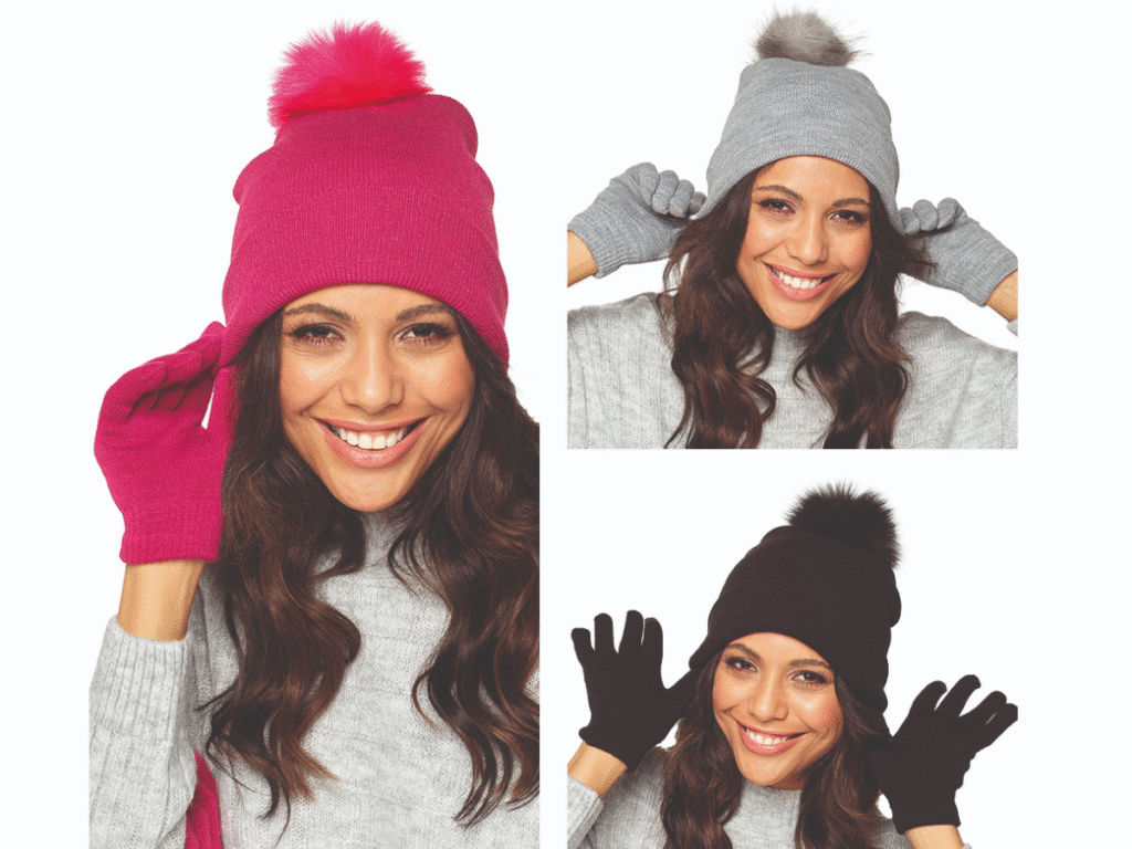 Image of Bobble Hat & Glove Set | Women's Hats