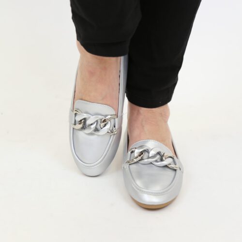 Alaina Chain Loafers - Silver