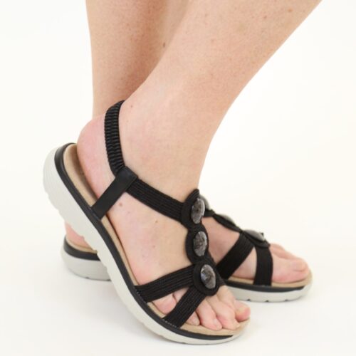 Arizona Elasticated Sandal - Black
