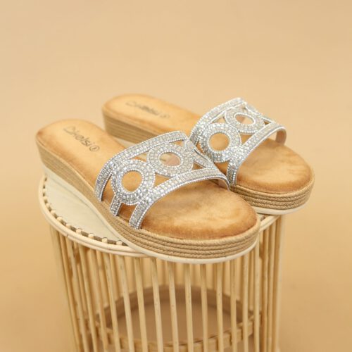 Emilia Slip On Sandal - Silver