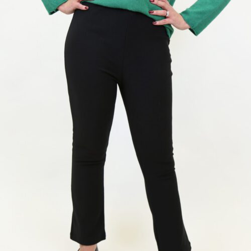 Emma Classic Ribbed Trouser - Black