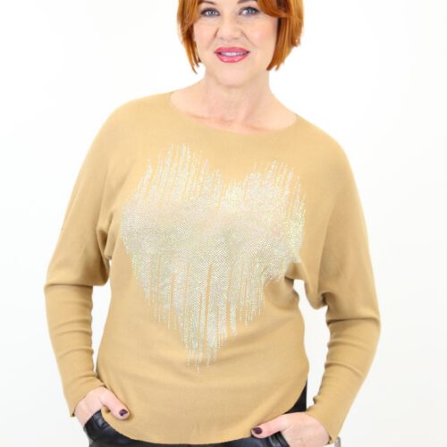 Imogen Diamante Heart Top