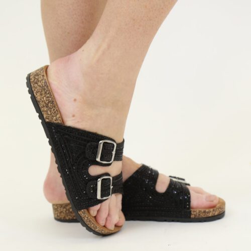 Julia Diamante Slider - Black