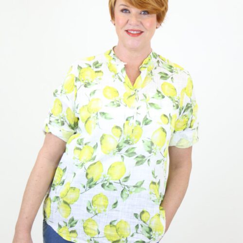Lemon Linen Look Shirt