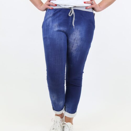 Longer Length Dahlia Dark Denim Jogger