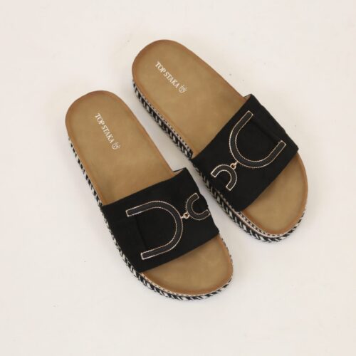 Macie Suede Slider - Black