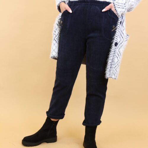 Needlecord Coco Trousers - Navy