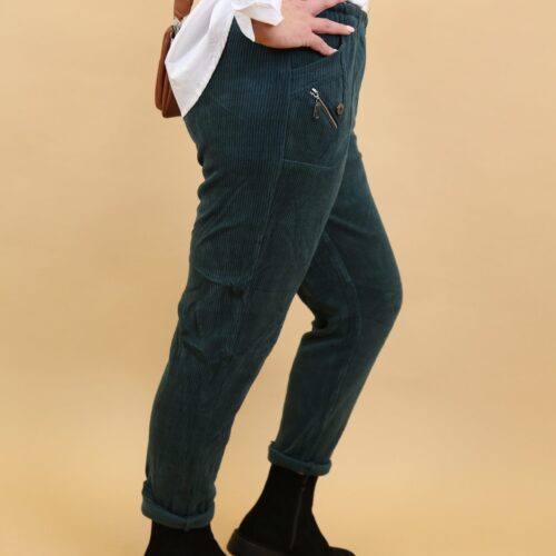 Needlecord Coco Trousers - Bottle Green