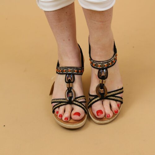 Trinidad Wedge Sandal - Black