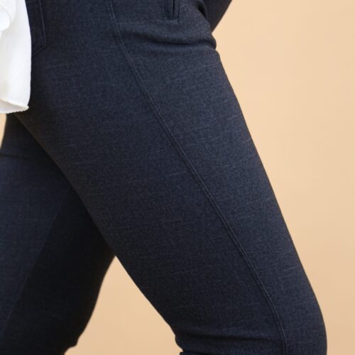 Essential Stretch Trousers - Priscilla - Navy Marl - A660-1
